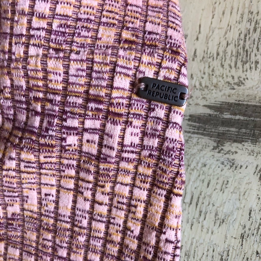 PULL AND BEAR Teen Large‎ Wide Flare Bell Botttom Ribbed Pants Multicolor Retro - Picture 5 of 10